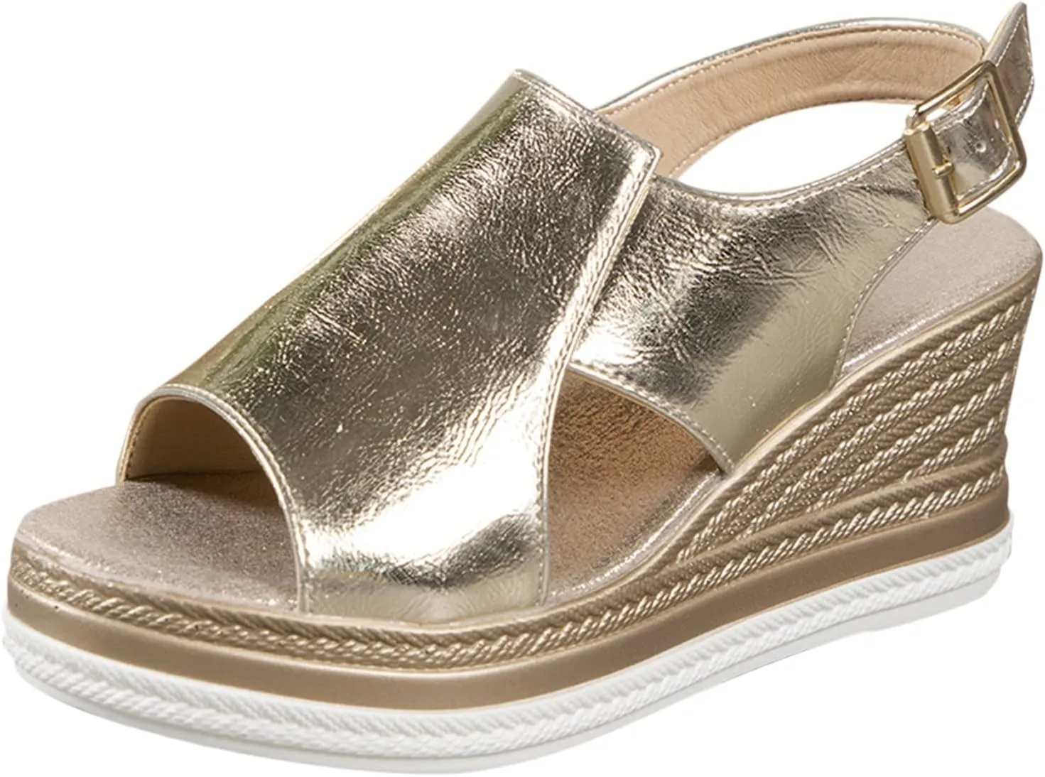 Women's Orthopedic Sandals High Heel Bohemian Stylish Adjustable Summer Beach Walking Cushion Sandals