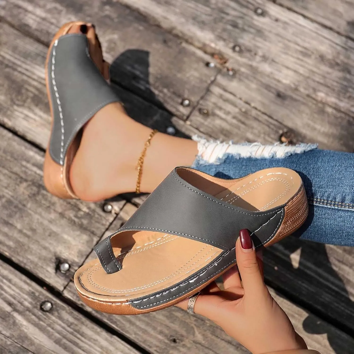 Womens Orthopedic Slide Sandals Ladies Arch Support Slip On Clip Toe Sandal Casual Comfort Walking Summer Slides 2025