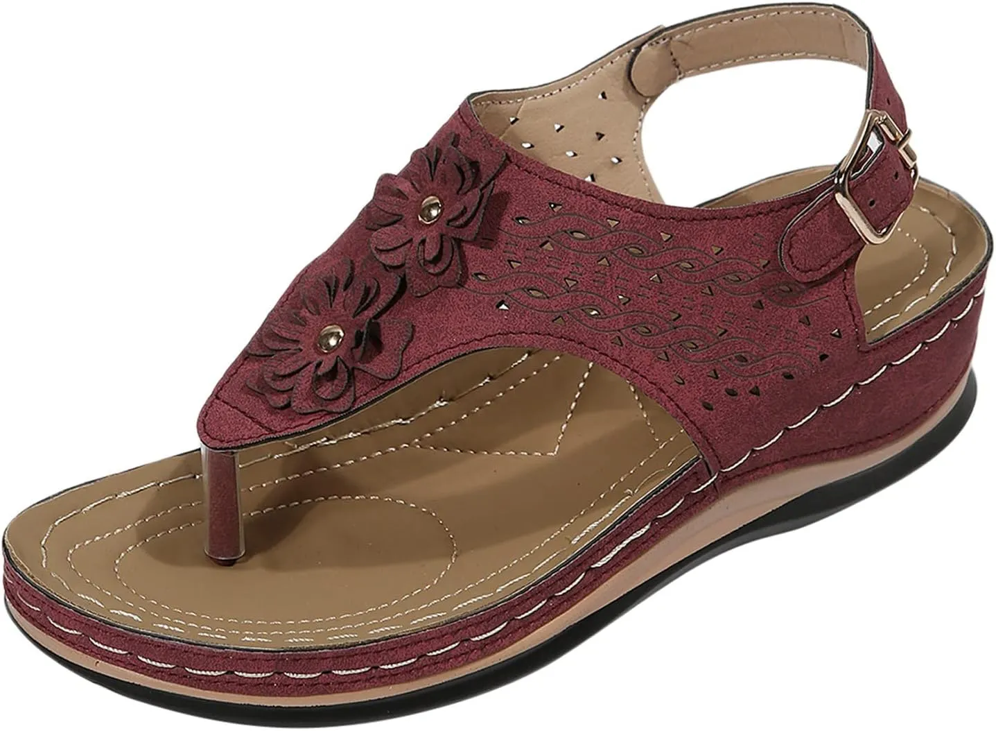 Womens Sandals Dressy, Womens Adjustable Buckle Peep Toe Slingback Platform Wedge Sandals Walking Shoes