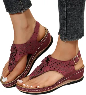 Womens Sandals Dressy, Womens Adjustable Buckle Peep Toe Slingback Platform Wedge Sandals Walking Shoes