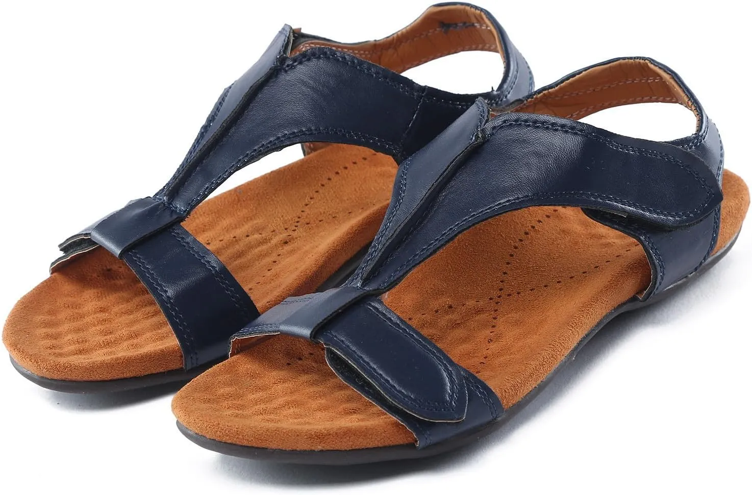 Womens Sandals Platform Wedge Hook Loop Closure Adjustable Straps Orthopedic Comfort Summer Footwear