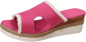 Women's Slide Sandals,2025 Woven Platform Slide Dressy Summer Open Toe Slip on Slippers Outdoor Beach Vacation Shoes