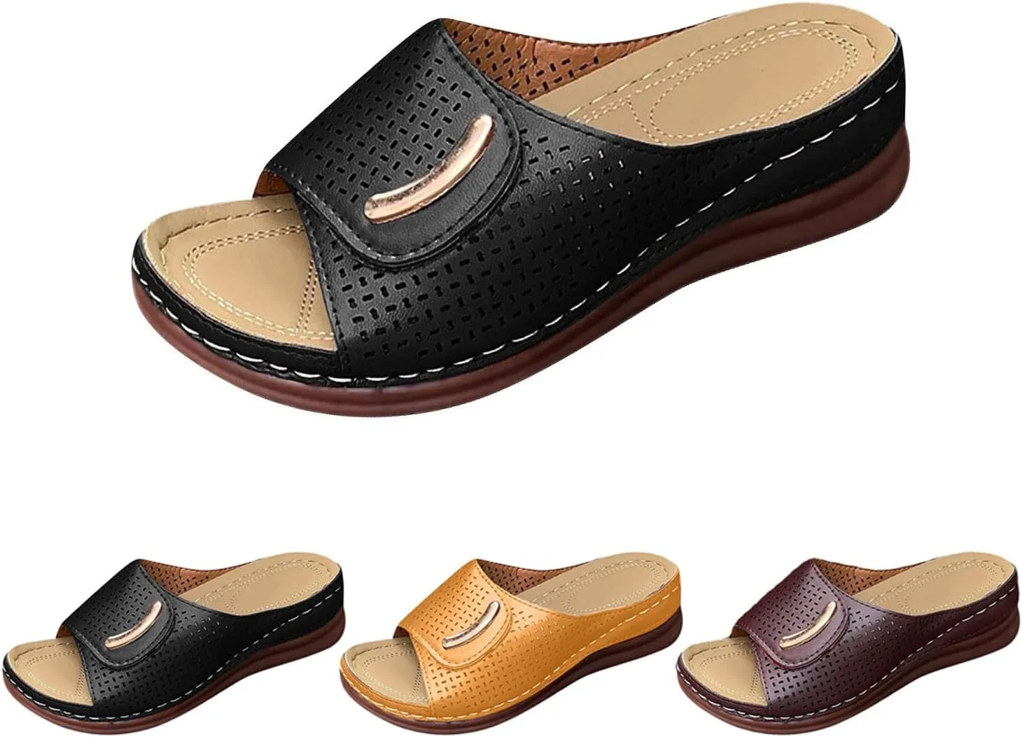 Womens Slingback Sandal Non Slip Slippers Casual Flat Slip On Walking Shoes Beach Wear
