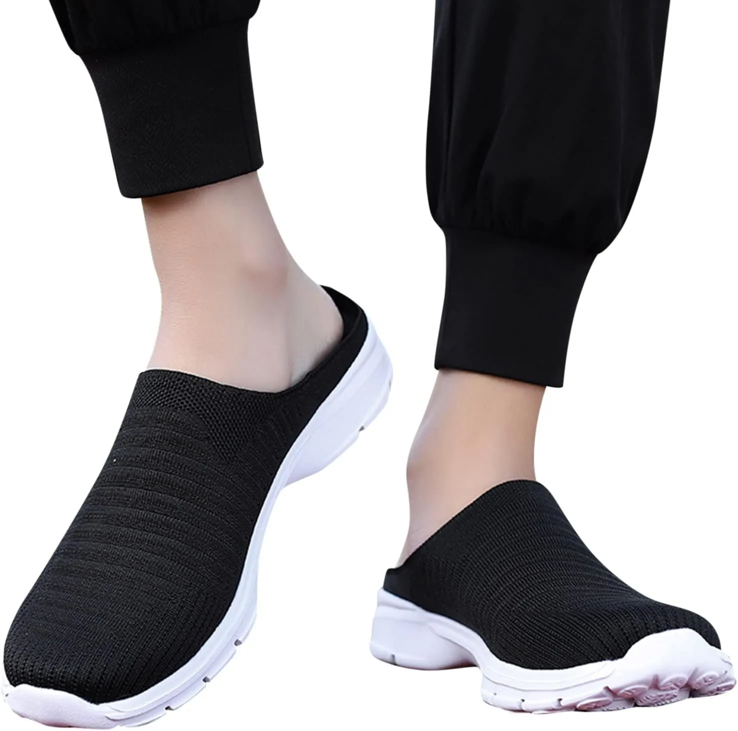 Women's Slip-on Mule Sneakers Lightweight Non Slip Work Shoes Women Winter Casual Slip On Shoes White Sneakers Platform Tennis Shoe Trainers Shoe