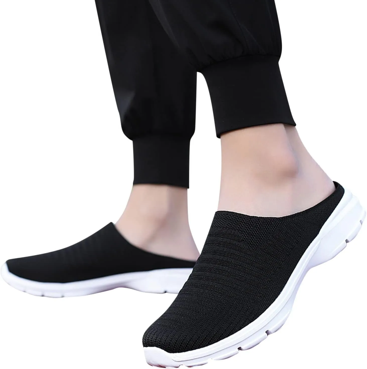 Women's Slip-on Mule Sneakers Lightweight Non Slip Work Shoes Women Winter Casual Slip On Shoes White Sneakers Platform Tennis Shoe Trainers Shoe