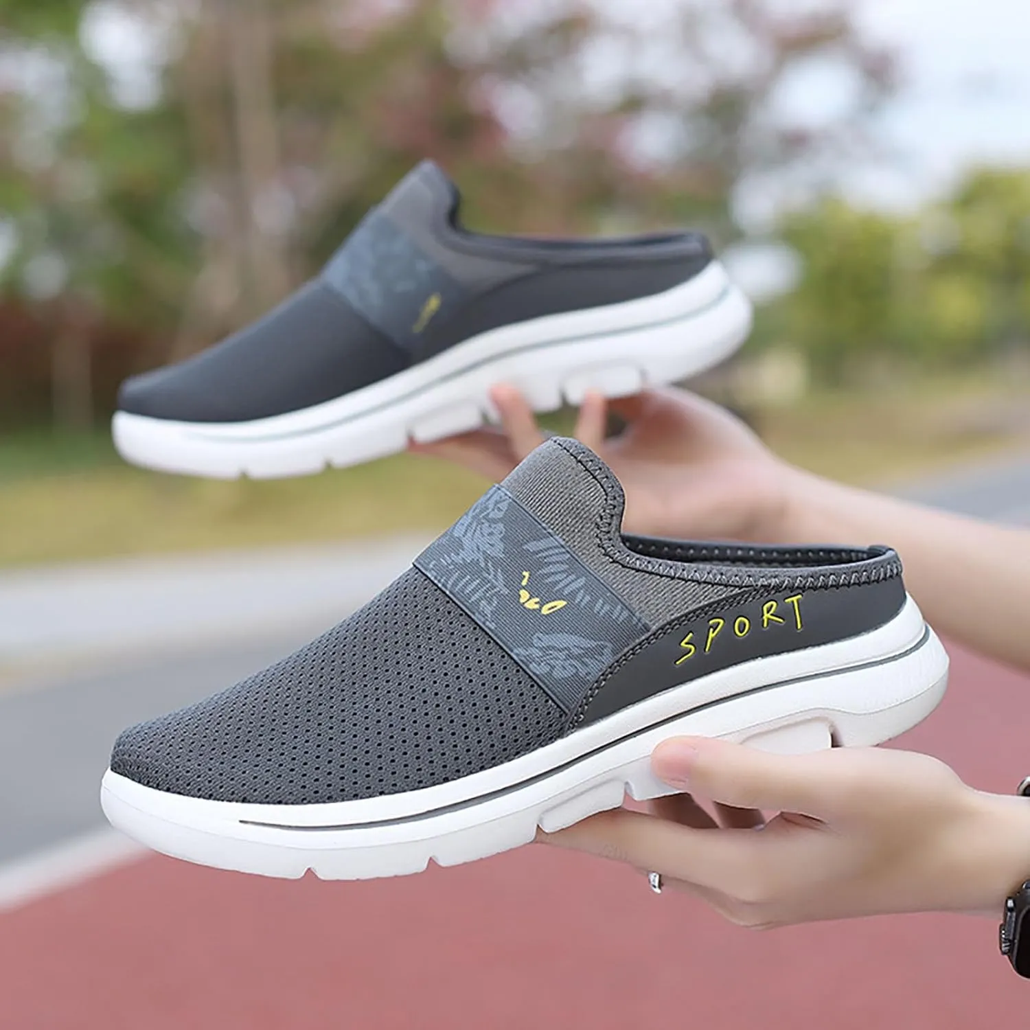 Women's Slip-on Mule Sneakers Lightweight Tennis Shoes Womens Food Service Ladies Casual Shoes Fashion Sneakers White Tennis Shoe Trainers Shoe