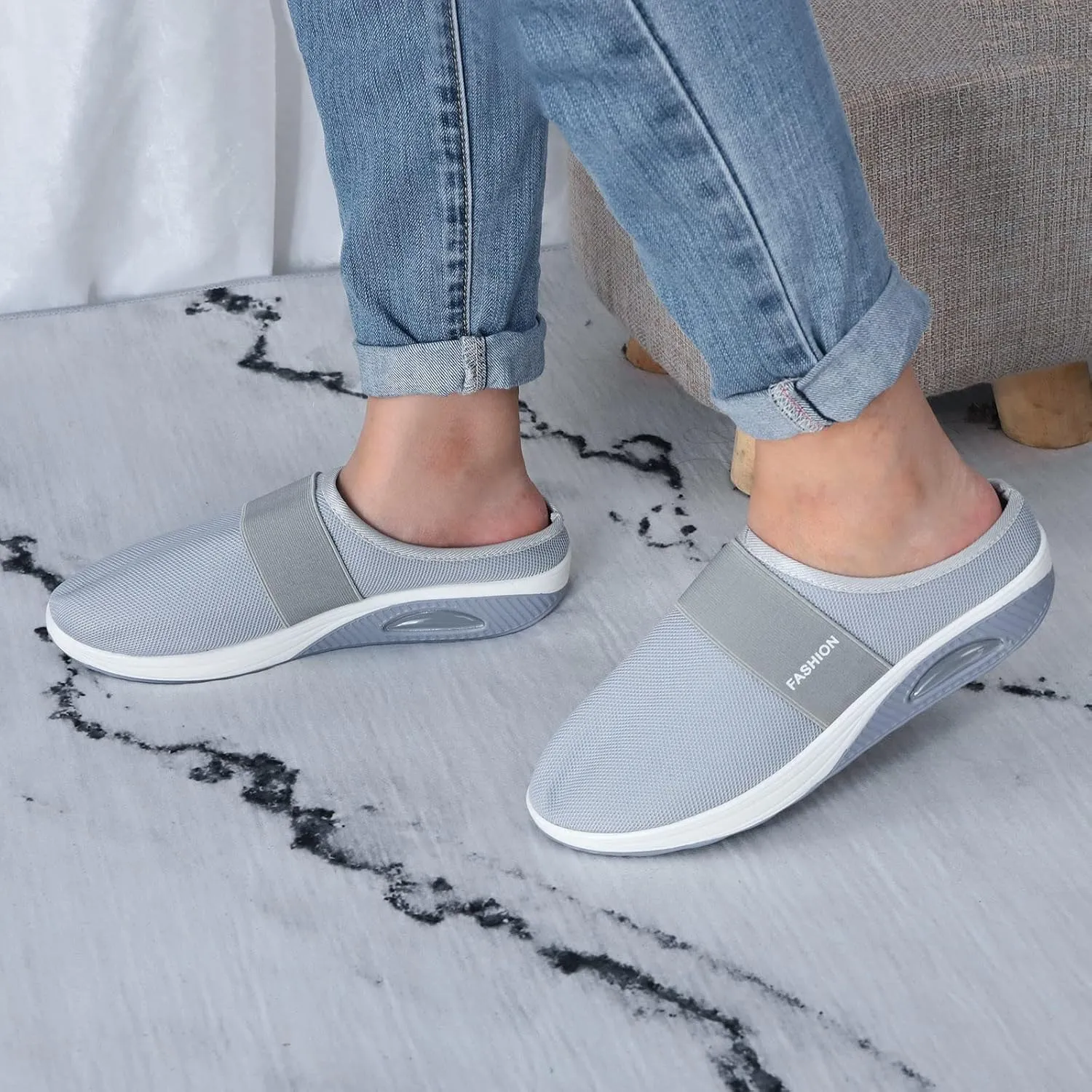 Women's Slip-On Orthopedic Arch Support Backless Running Shoes for Women Casual Women's Shoes Casual Walking Sneakers Waterproof Tennis Shoe Casual Loafers