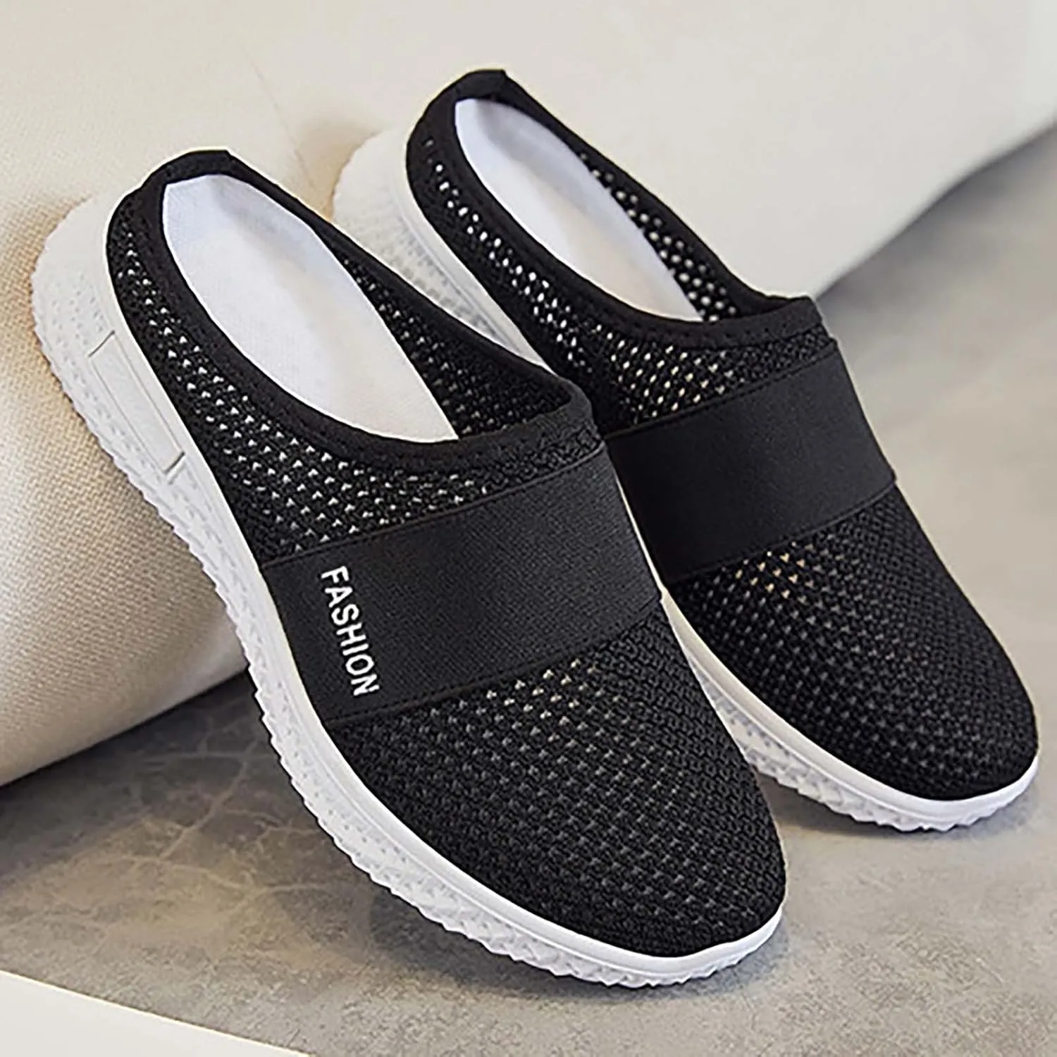 Womens Summer Breathable Mesh Slippers Non Slip Work Shoes Women Lether Casual Tennis Shoes Casual Sneakers Steel Toe Tennis Shoe White Loafers