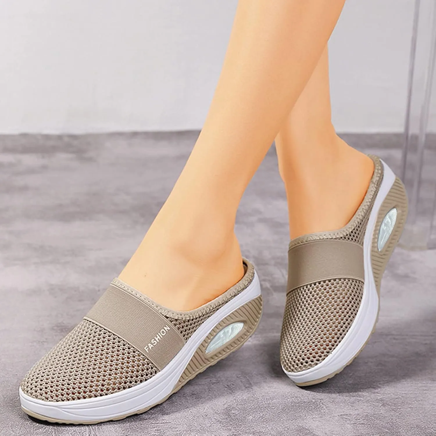 Womens Summer Breathable Mesh Slippers Walking Shoes Women Cute Woman Shoes Casual Women's Fashion Sneakers Red Tennis Shoe Loafers Casual Slip On
