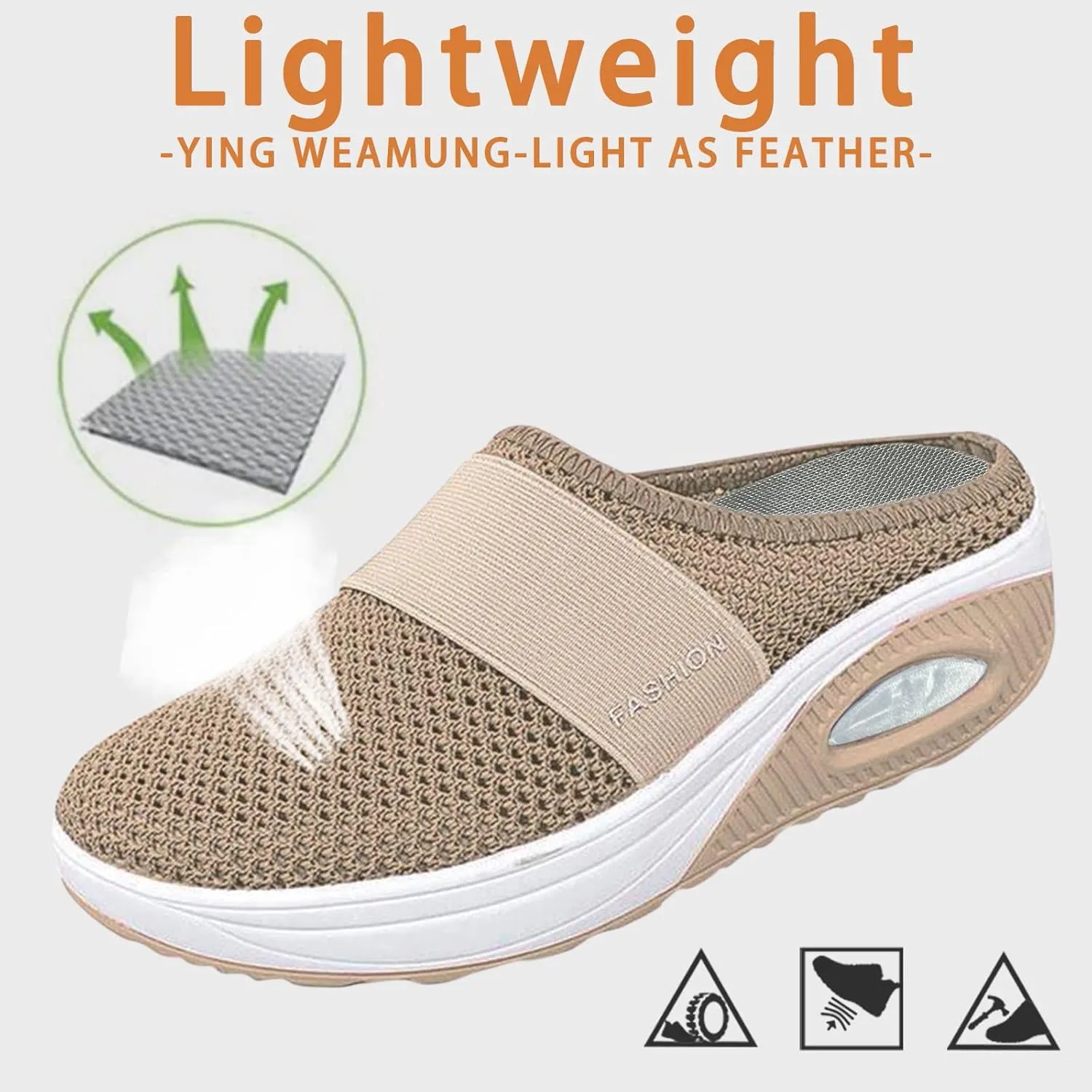 Womens Summer Breathable Mesh Slippers Walking Shoes Women Cute Woman Shoes Casual Women's Fashion Sneakers Red Tennis Shoe Loafers Casual Slip On