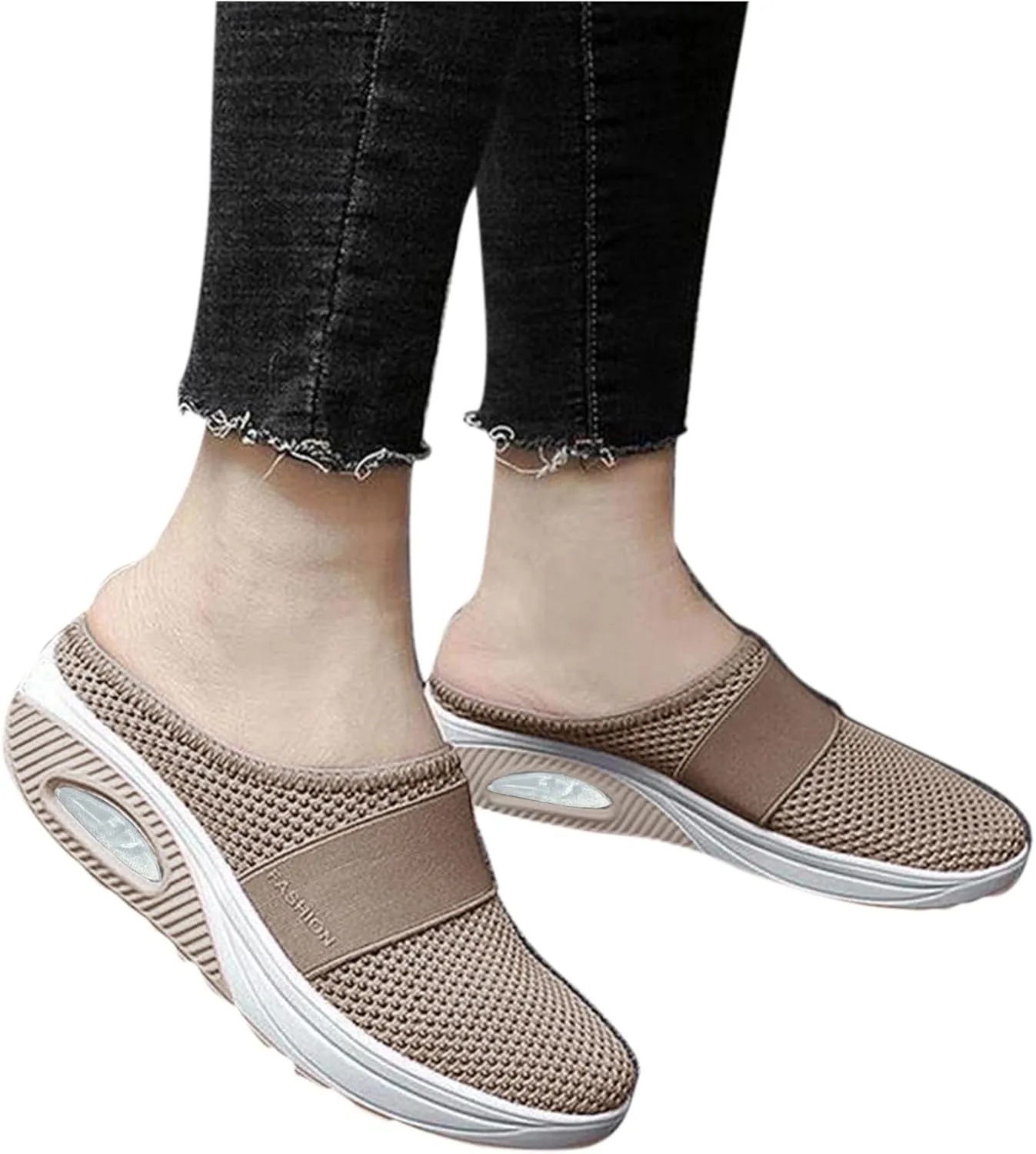 Womens Summer Breathable Mesh Slippers Walking Shoes Women Cute Woman Shoes Casual Women's Fashion Sneakers Red Tennis Shoe Loafers Casual Slip On