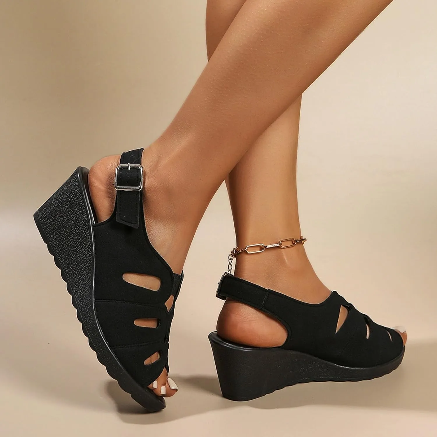 Womens Walking Wedge Sandals Slingback Platform Slip On Ladies Sandal Dressy Comfortable Open Toe Roman Summer Shoes