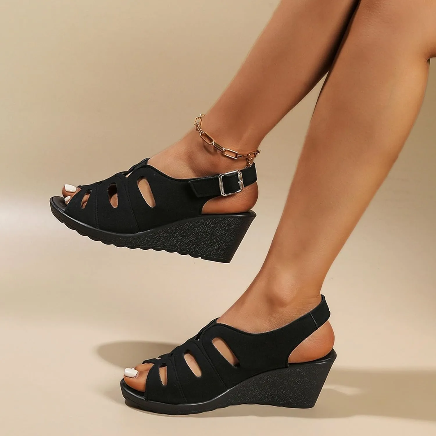 Womens Walking Wedge Sandals Slingback Platform Slip On Ladies Sandal Dressy Comfortable Open Toe Roman Summer Shoes