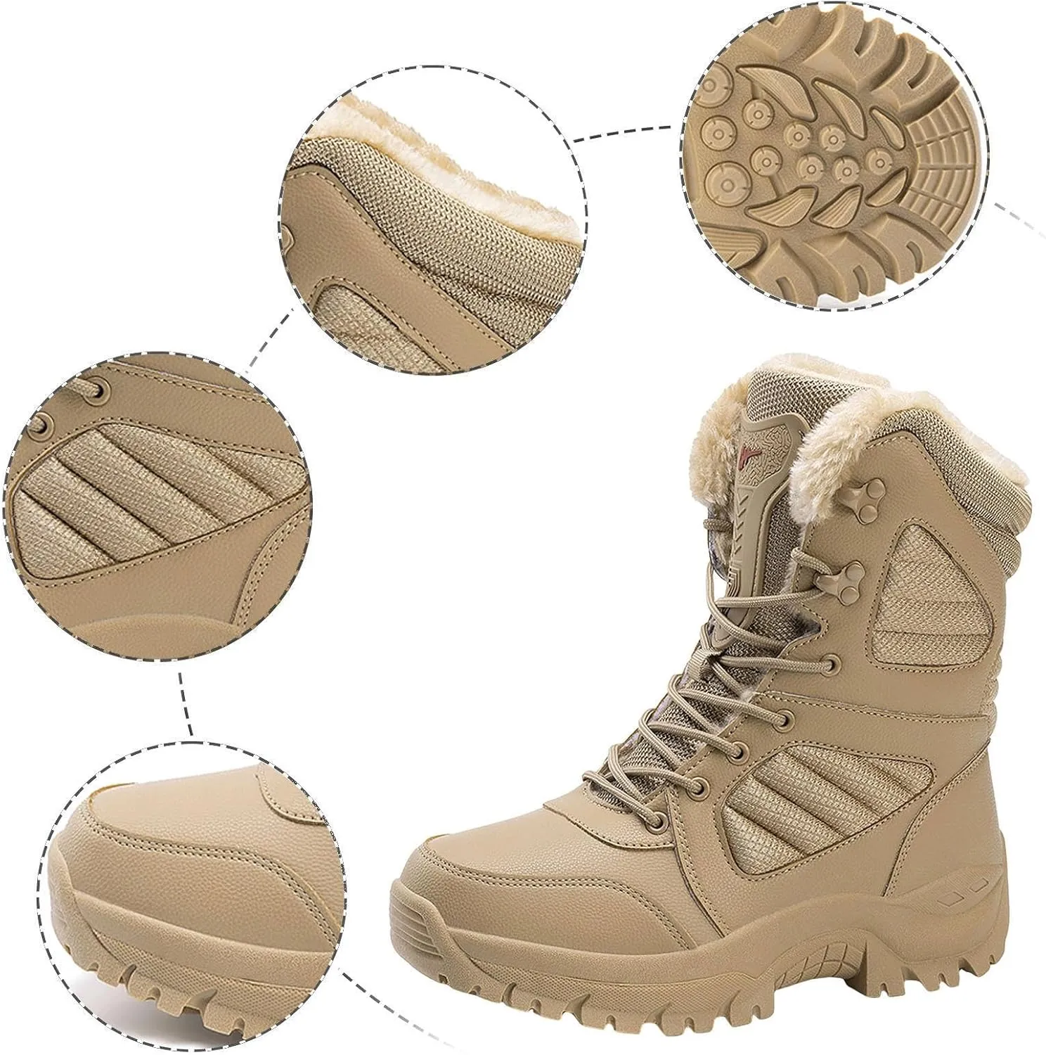 Women's Winter Thermal Boots for Women Waterproof Snow Winter Warm Hiking Work Comfy Boots Sneakers Walking Shoes Combat